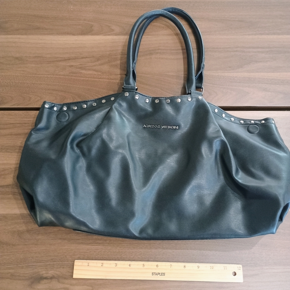 Adrienne Vittadini Black Studded Shoulder Bag - Picture 2 of 8